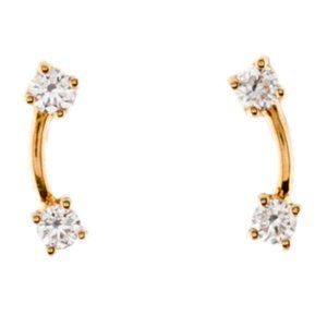 EF COLLECTION 14K YELLOW GOLD DIAMOND DROP EARRINGS